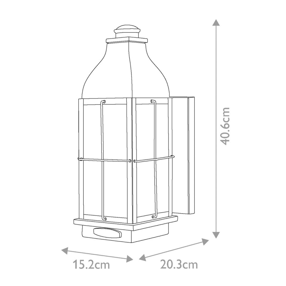 Bingham 3-Lt Medium Outdoor Wall Lantern Sienna/Glass 40.6cm IP44