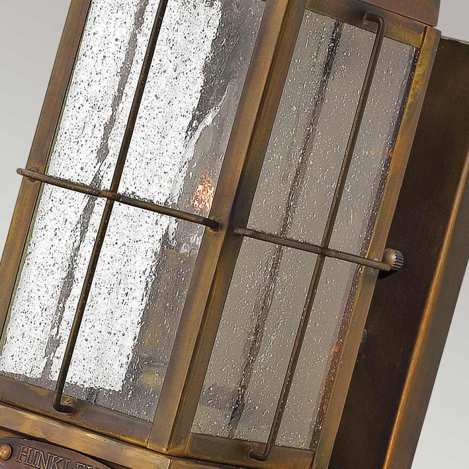 Bingham 1-Lt Small Outdoor Wall Lantern Sienna/Glass 31.8cm IP44