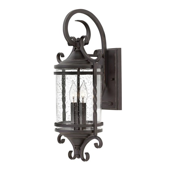 Casa 2-Lt Outdoor Wall Light Olde Black/Clear 54.1cm IP44