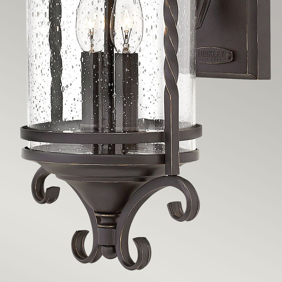 Casa 2-Lt Outdoor Wall Light Olde Black/Clear 54.1cm IP44