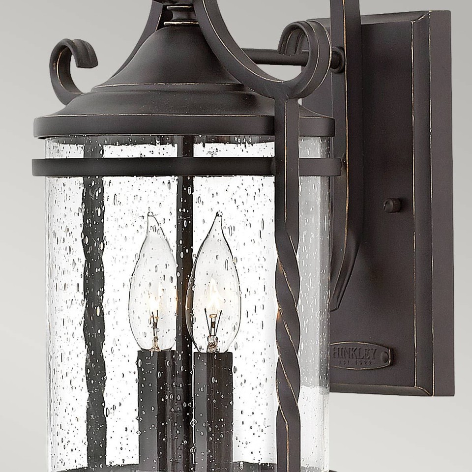 Casa 2-Lt Outdoor Wall Light Olde Black/Clear 54.1cm IP44