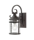 Casa 1-Lt Outdoor Wall Light Olde Black/Clear 33cm IP44