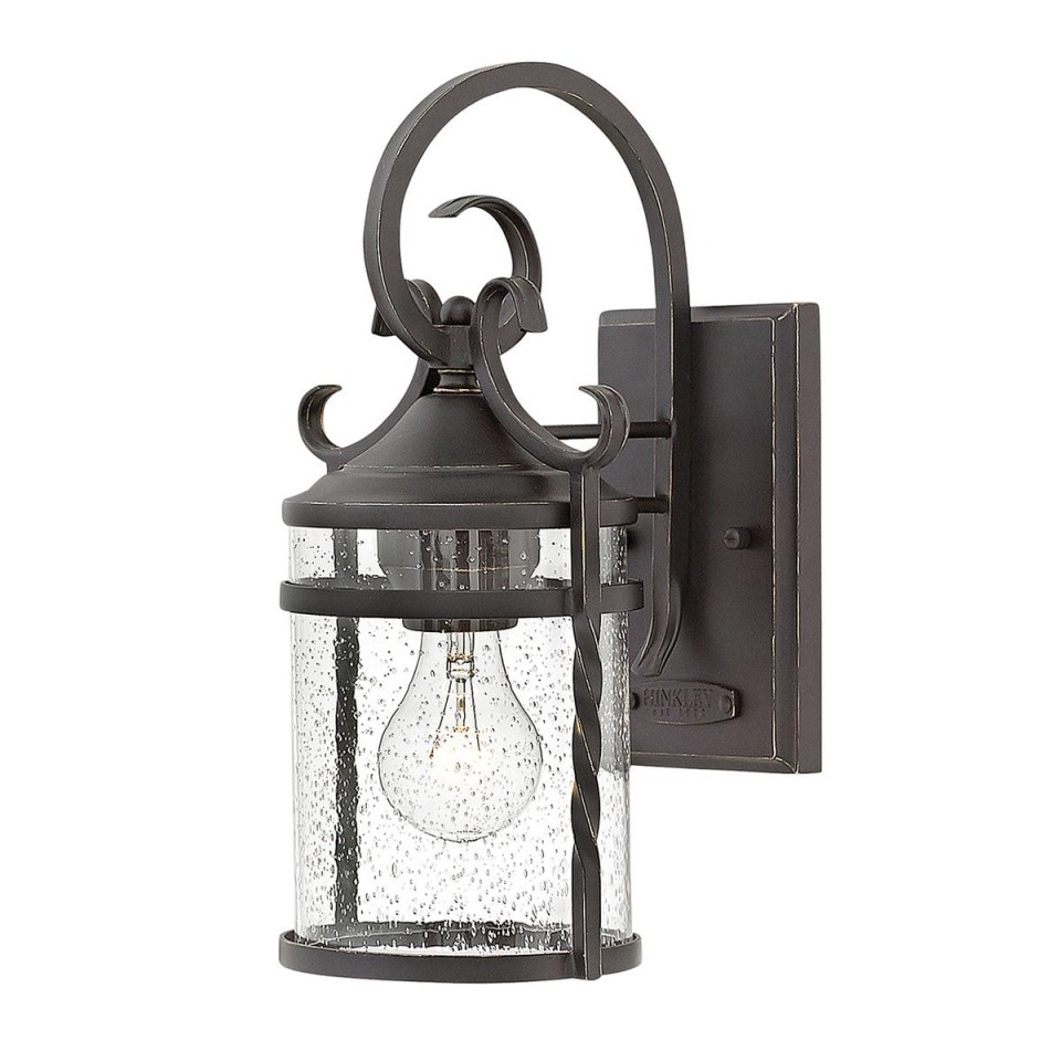 Casa 1-Lt Outdoor Wall Light Olde Black/Clear 33cm IP44