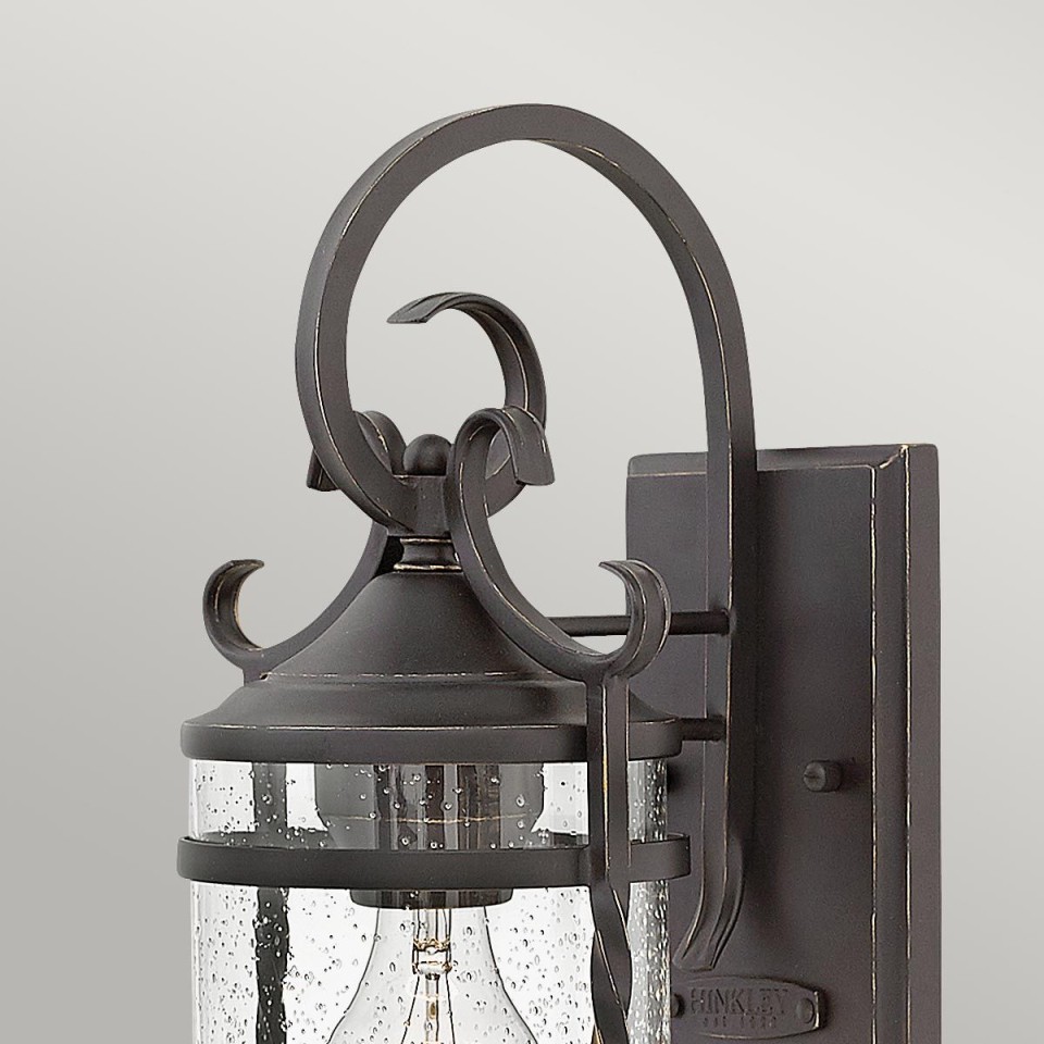 Casa 1-Lt Outdoor Wall Light Olde Black/Clear 33cm IP44