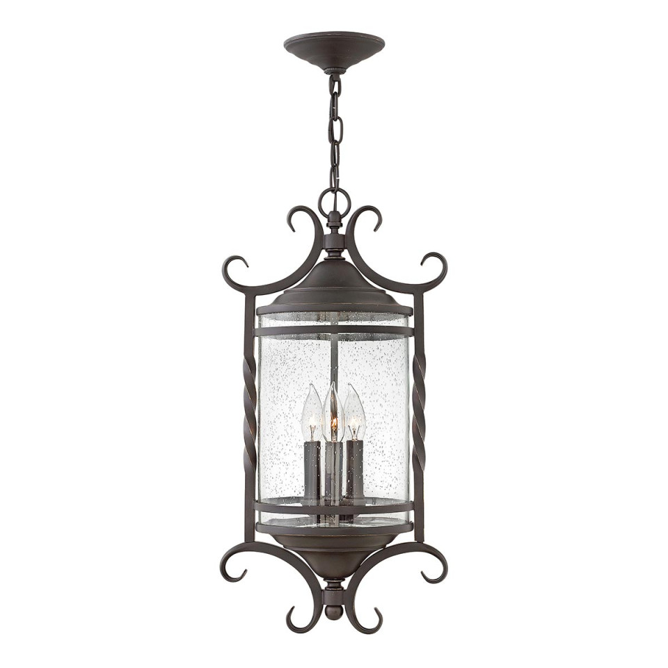 Casa 3-Lt Outdoor Ceiling Light Olde Black/Clear 30.1cm IP44 Elstead Lighting Casa 3-Lt Outdoor Ceiling Light Olde Black/Clear 30.1cm IP44
