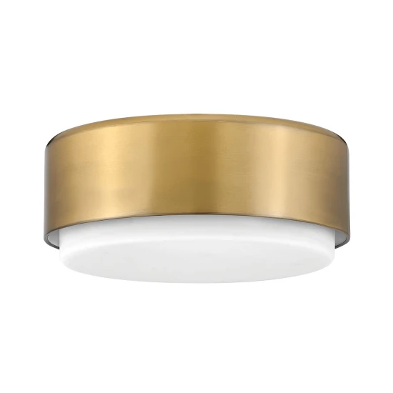 Cedric small flush ceiling light lacquered brass/white 30.5 cm