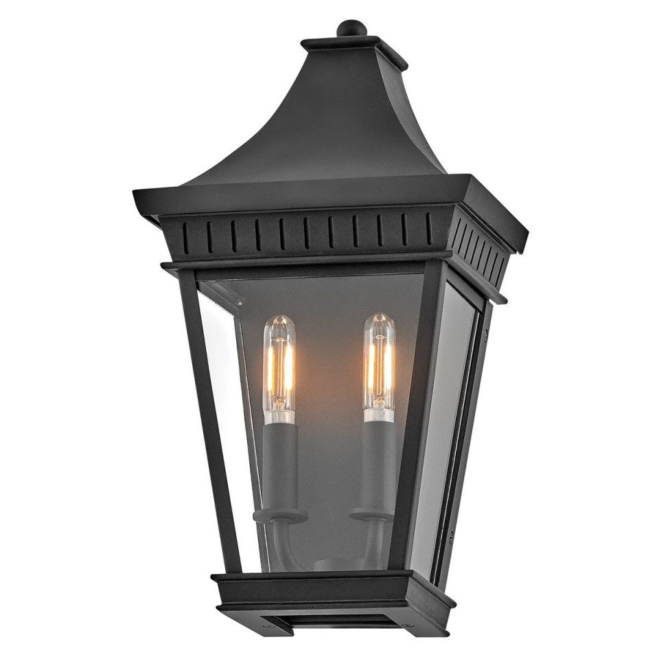 Chapel Hill 2-ljus utomhus halv vägglykta svart 39.4 cm Hinkley Lighting Chapel Hill 2-ljus utomhus halv vägglykta svart 39.4 cm