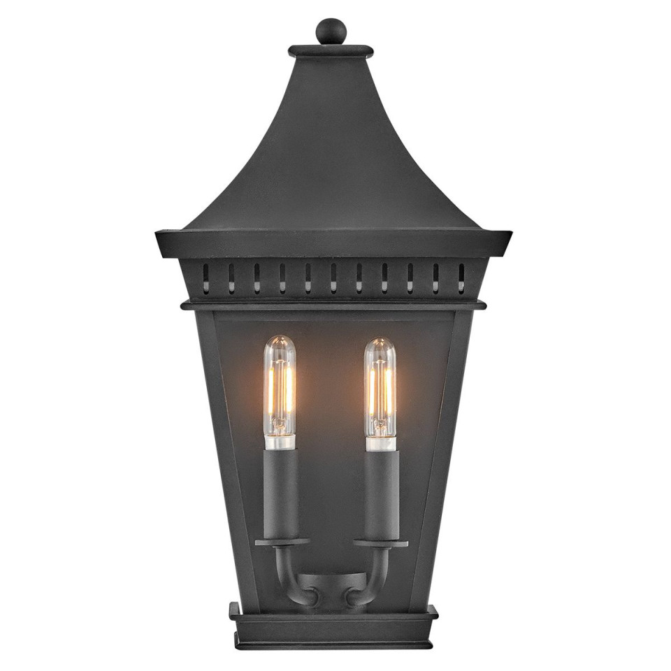 Chapel Hill 2-ljus utomhus halv vägglykta svart 39.4 cm Hinkley Lighting Chapel Hill 2-ljus utomhus halv vägglykta svart 39.4 cm