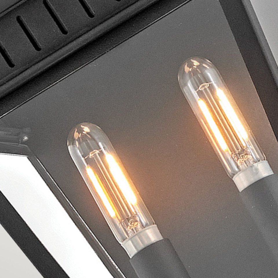 Chapel Hill 2-ljus utomhus halv vägglykta svart 39.4 cm Hinkley Lighting Chapel Hill 2-ljus utomhus halv vägglykta svart 39.4 cm