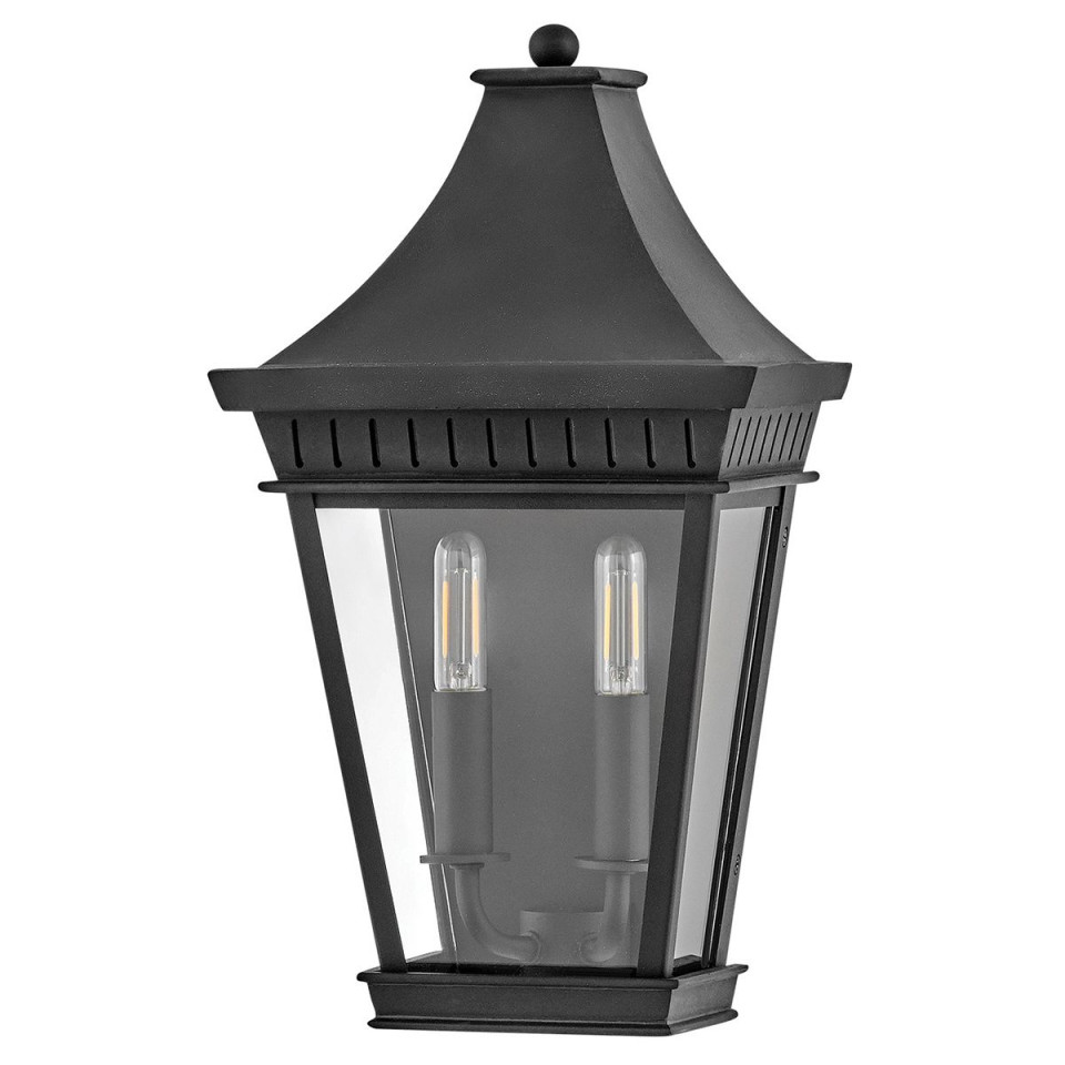 Chapel Hill 2-ljus utomhus halv vägglykta svart 39.4 cm Hinkley Lighting Chapel Hill 2-ljus utomhus halv vägglykta svart 39.4 cm