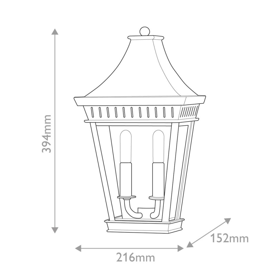 Chapel Hill 2-ljus utomhus halv vägglykta svart 39.4 cm Hinkley Lighting Chapel Hill 2-ljus utomhus halv vägglykta svart 39.4 cm
