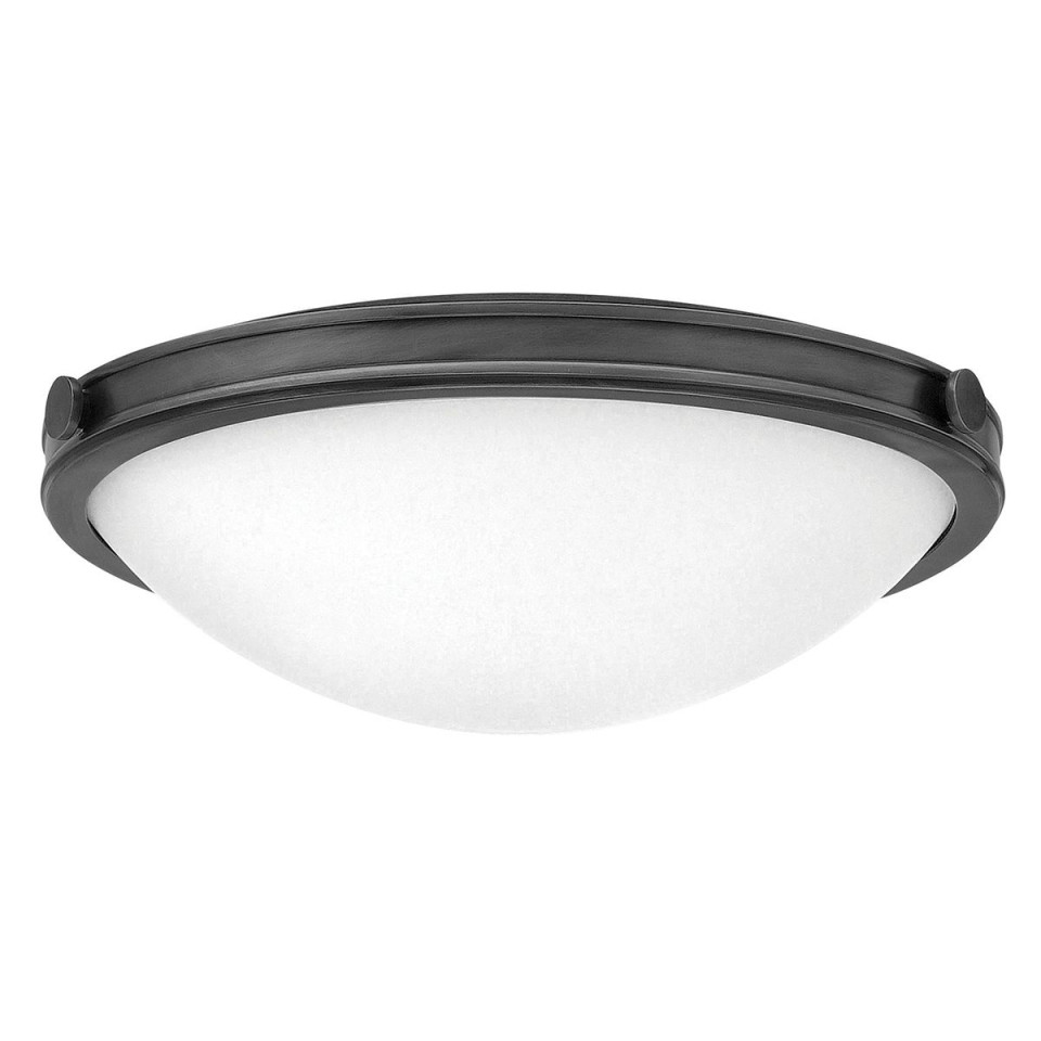 Collier 3-lt medium flush ceiling light black oxide/off-white 48.3 cm Hinkley Lighting Collier 3-lt medium flush ceiling light black oxide/off-white 48.3 cm