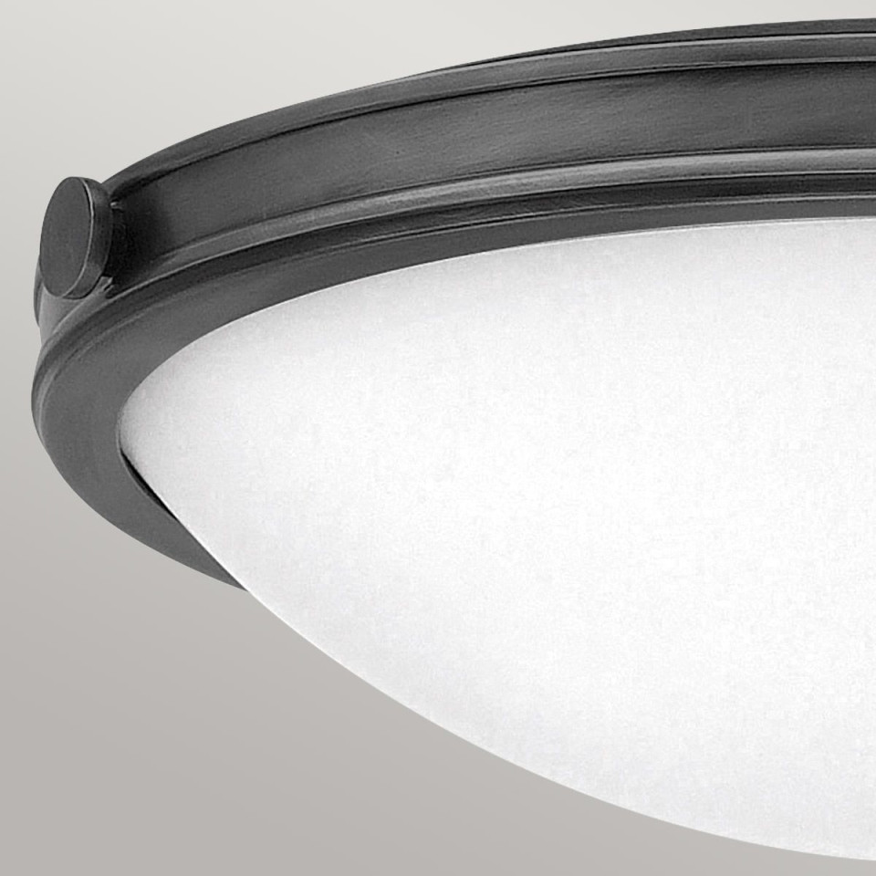 Collier 3-lt medium flush ceiling light black oxide/off-white 48.3 cm Hinkley Lighting Collier 3-lt medium flush ceiling light black oxide/off-white 48.3 cm