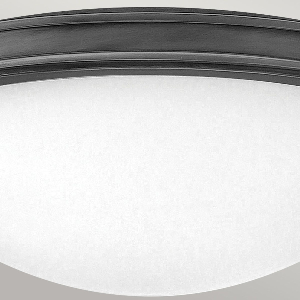 Collier 3-lt medium flush ceiling light black oxide/off-white 48.3 cm Hinkley Lighting Collier 3-lt medium flush ceiling light black oxide/off-white 48.3 cm