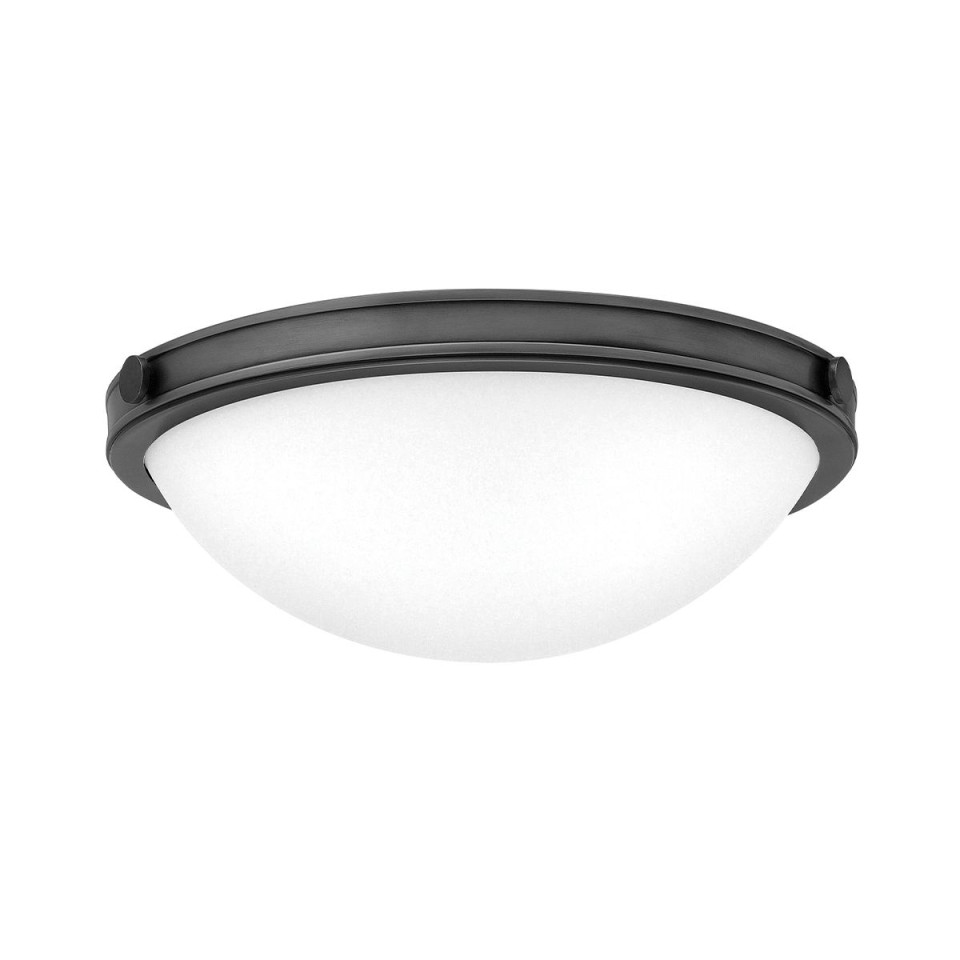 Collier 2-lt small flush ceiling light black oxide/off-white 34.6 cm Hinkley Lighting Collier 2-lt small flush ceiling light black oxide/off-white 34.6 cm