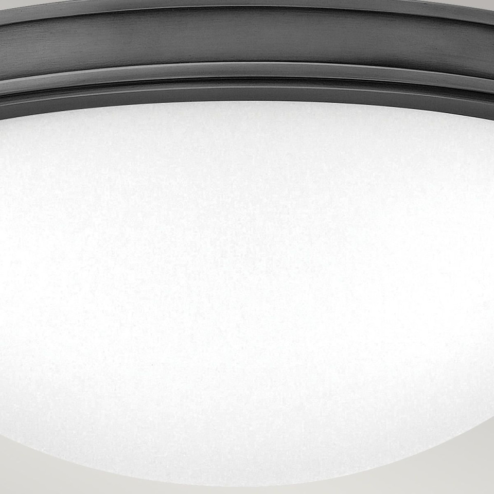 Collier 2-lt small flush ceiling light black oxide/off-white 34.6 cm Hinkley Lighting Collier 2-lt small flush ceiling light black oxide/off-white 34.6 cm