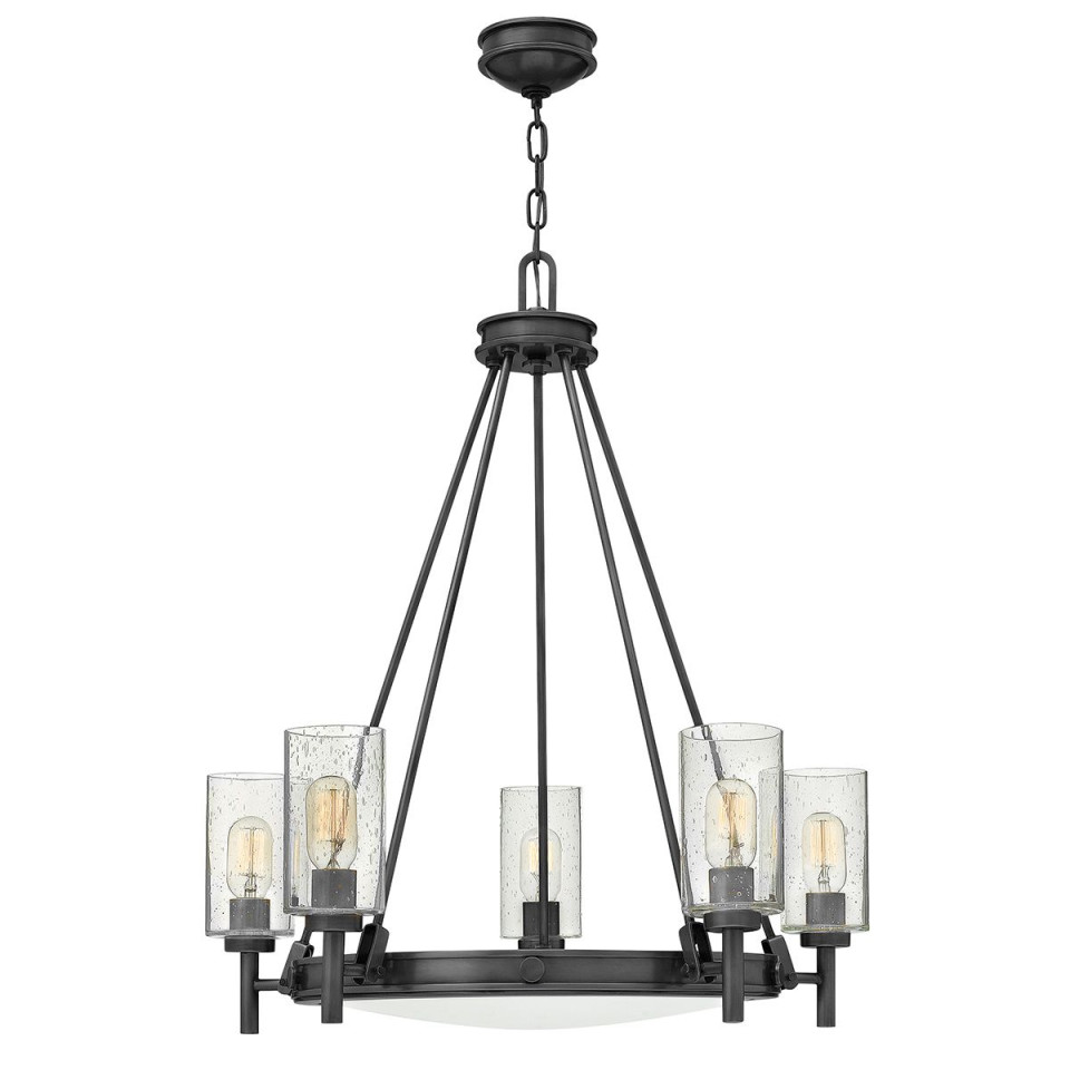 Collier 5-ljus ljuskrona svart oxid/klar/benvit 68,5 cm Hinkley Lighting Collier 5-ljus ljuskrona svart oxid/klar/benvit 68,5 cm
