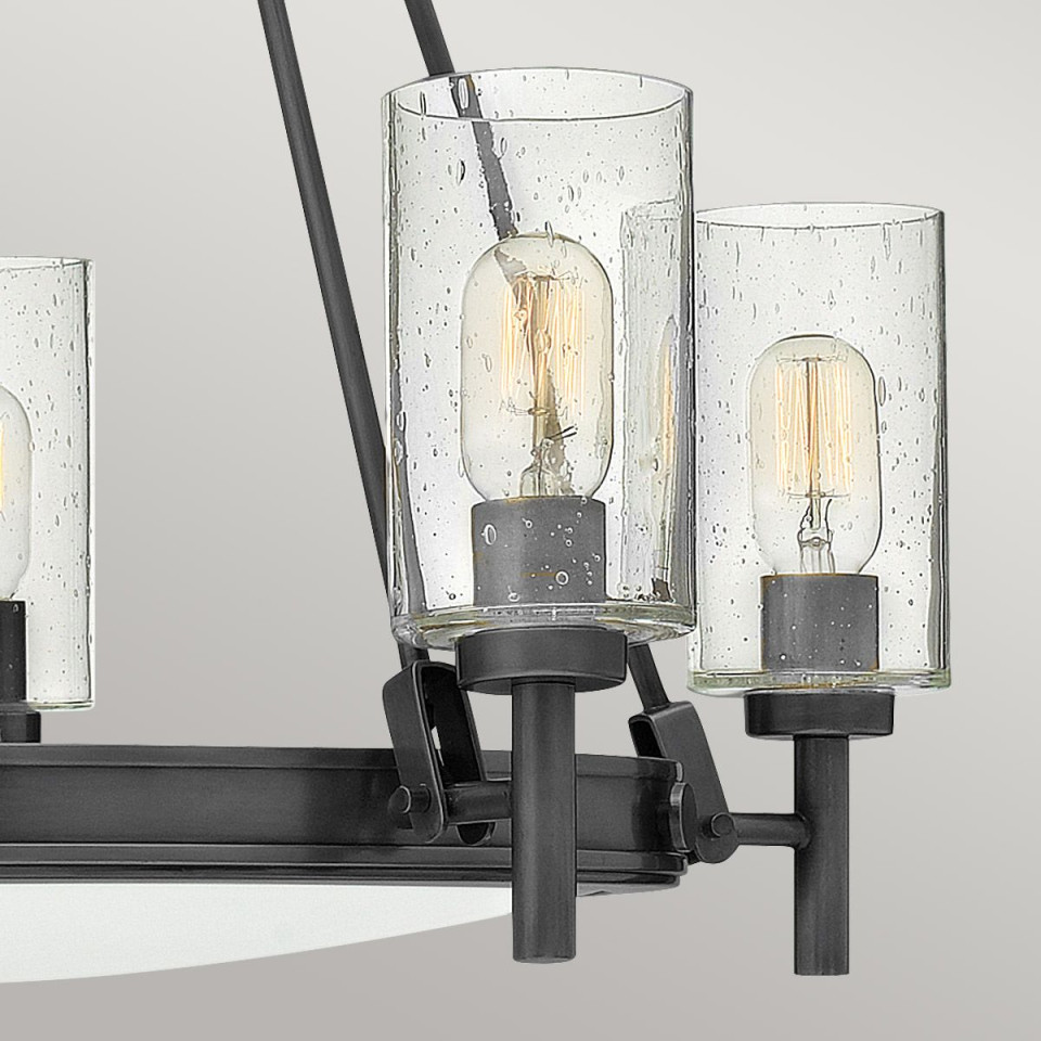 Collier 5-ljus ljuskrona svart oxid/klar/benvit 68,5 cm Hinkley Lighting Collier 5-ljus ljuskrona svart oxid/klar/benvit 68,5 cm