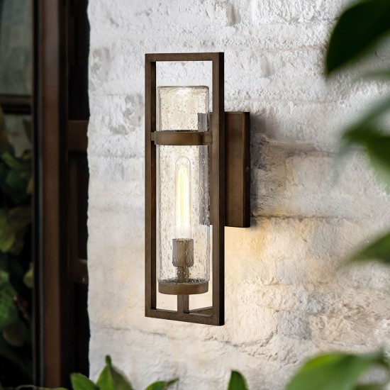 Cordillera 1-Lt Outdoor Wall Light Burnished Bronze/Clear 50.8cm IP44