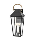 Dawson 2-ljus stor utomhusvägglykta svart/polerad brons 55,6 cm IP44 Hinkley Lighting Dawson 2-ljus stor utomhusvägglykta svart/polerad brons 55,6 cm IP44