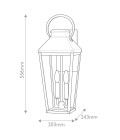 Dawson 2-ljus stor utomhusvägglykta svart/polerad brons 55,6 cm IP44 Hinkley Lighting Dawson 2-ljus stor utomhusvägglykta svart/polerad brons 55,6 cm IP44