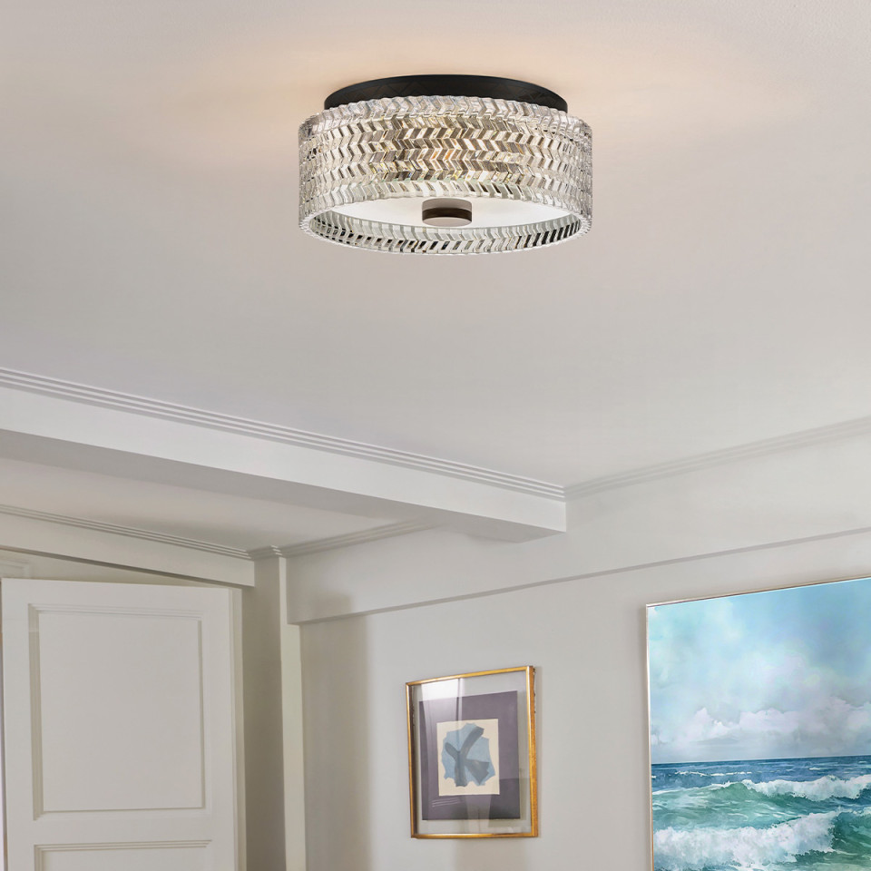Elle 2-lt small flush ceiling light black 30.5 cm Hinkley Lighting Elle 2-lt small flush ceiling light black 30.5 cm