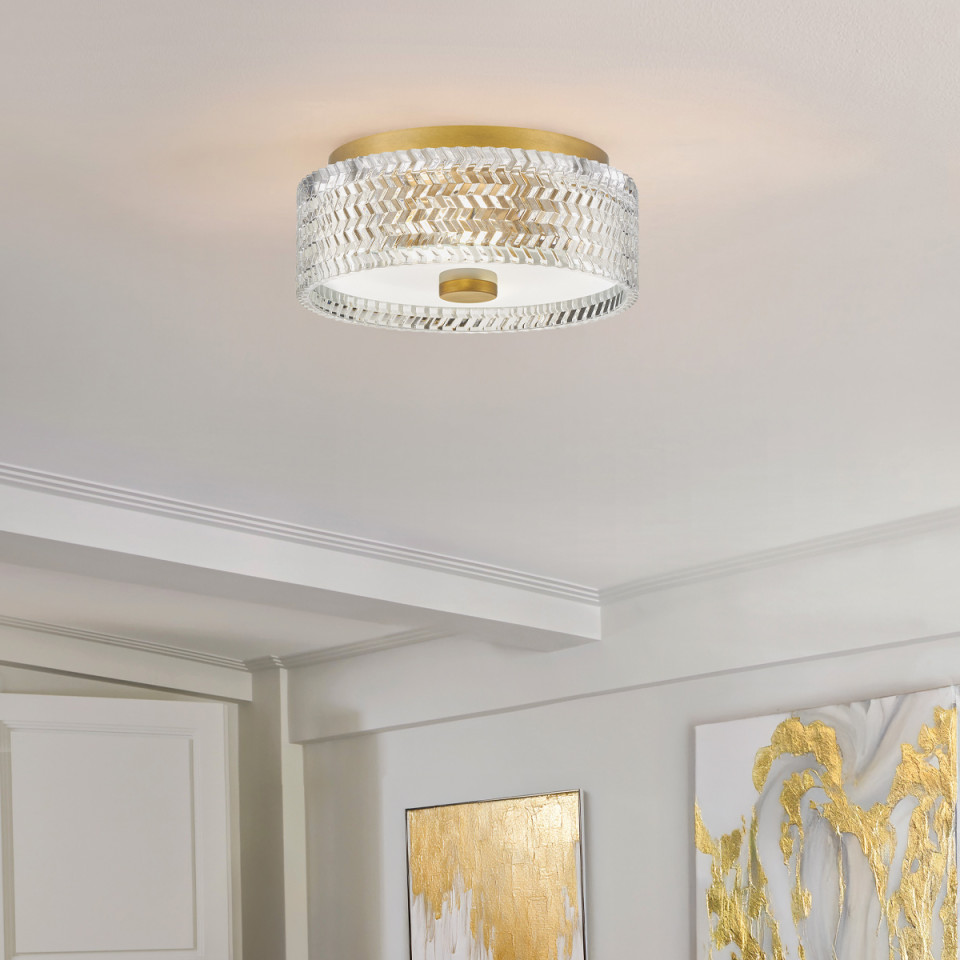 Elle 2-lt small flush ceiling light heritage brass 30.5 cm Hinkley Lighting Elle 2-lt small flush ceiling light heritage brass 30.5 cm