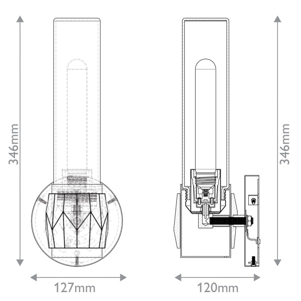Ellison 1-ljus vägglampa svart/mässing 34,6 cm Hinkley Lighting Ellison 1-ljus vägglampa svart/mässing 34,6 cm