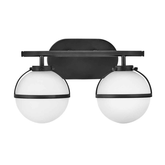 Hollis 2 vägglampa svart/vit 23cm IP44