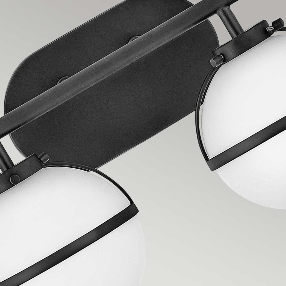 Hollis 2 Wall Lamp Black/White 23cm IP44 Elstead Lighting Hollis 2 Wall Lamp Black/White 23cm IP44