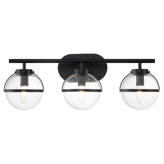 Hollis 3 vägglampa svart/klar 23cm IP44 Hollis 3 vägglampa svart/klar 23cm IP44