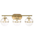 Hollis 3 Wall Lamp Brass/Clear 23cm IP44 Elstead Lighting Hollis 3 Wall Lamp Brass/Clear 23cm IP44