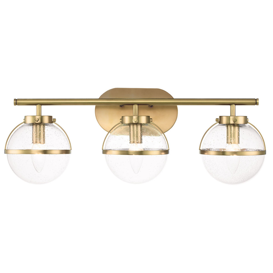 Hollis 3 Wall Lamp Brass/Clear 23cm IP44 Elstead Lighting Hollis 3 Wall Lamp Brass/Clear 23cm IP44