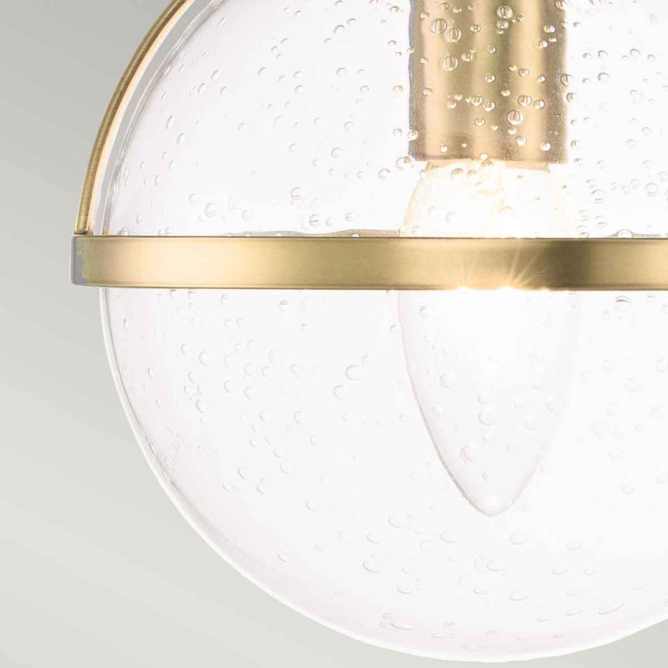 Hollis 3 Wall Lamp Brass/Clear 23cm IP44 Elstead Lighting Hollis 3 Wall Lamp Brass/Clear 23cm IP44