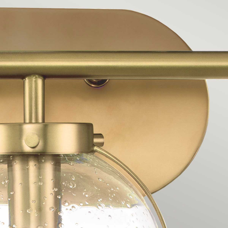 Hollis 3 Wall Lamp Brass/Clear 23cm IP44 Elstead Lighting Hollis 3 Wall Lamp Brass/Clear 23cm IP44