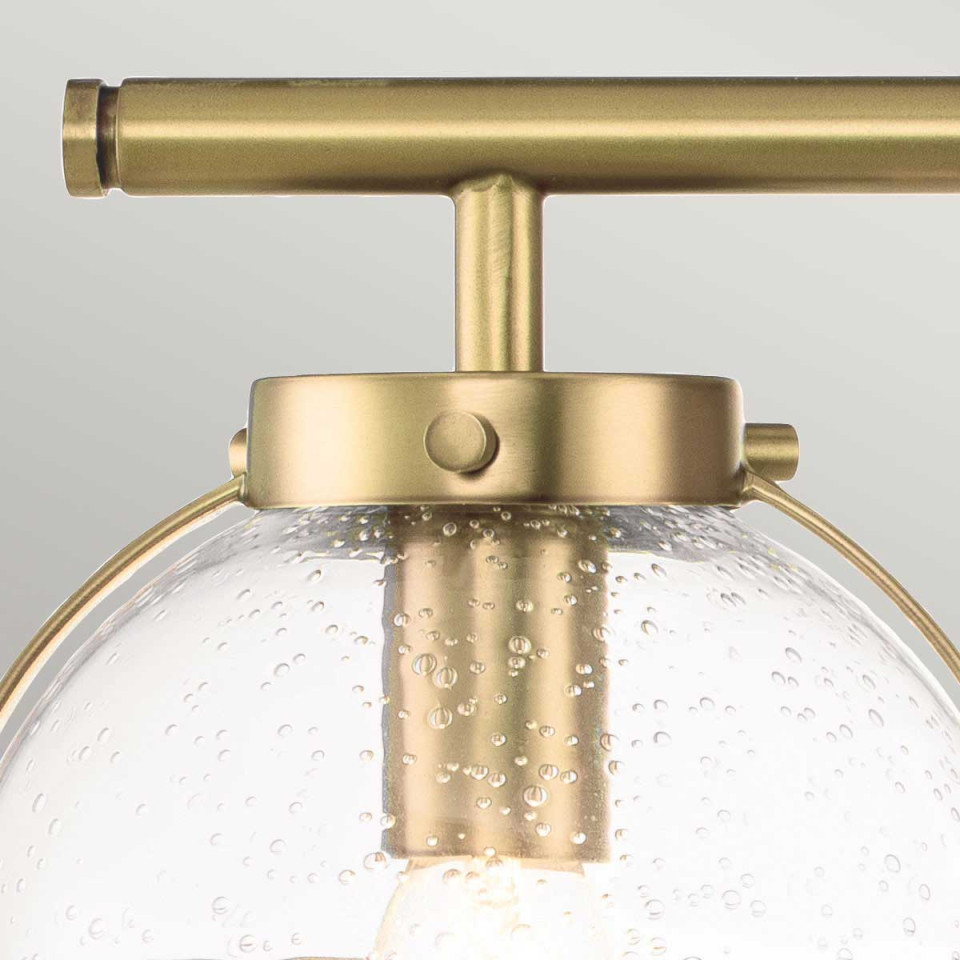 Hollis 3 Wall Lamp Brass/Clear 23cm IP44 Elstead Lighting Hollis 3 Wall Lamp Brass/Clear 23cm IP44