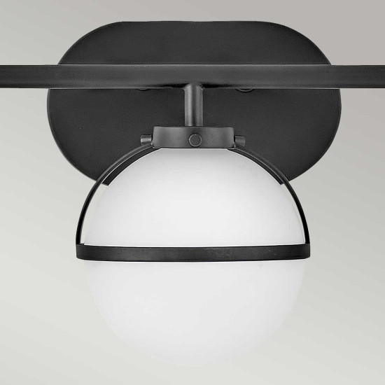 Hollis 3 vägglampa svart/vit 23cm IP44