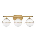 Hollis 3 Wall Lamp Brass/White 23cm IP44 Elstead Lighting Hollis 3 Wall Lamp Brass/White 23cm IP44