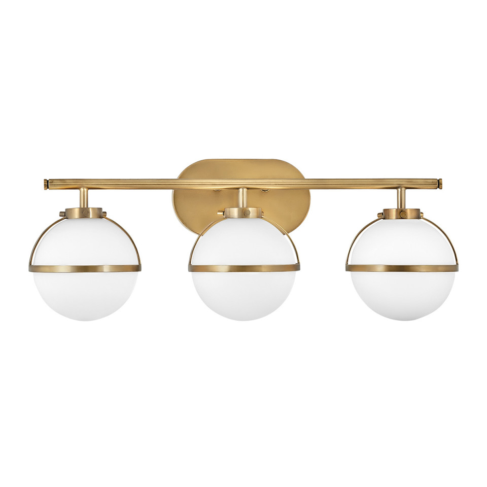 Hollis 3 Wall Lamp Brass/White 23cm IP44 Elstead Lighting Hollis 3 Wall Lamp Brass/White 23cm IP44