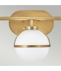 Hollis 3 Wall Lamp Brass/White 23cm IP44 Elstead Lighting Hollis 3 Wall Lamp Brass/White 23cm IP44
