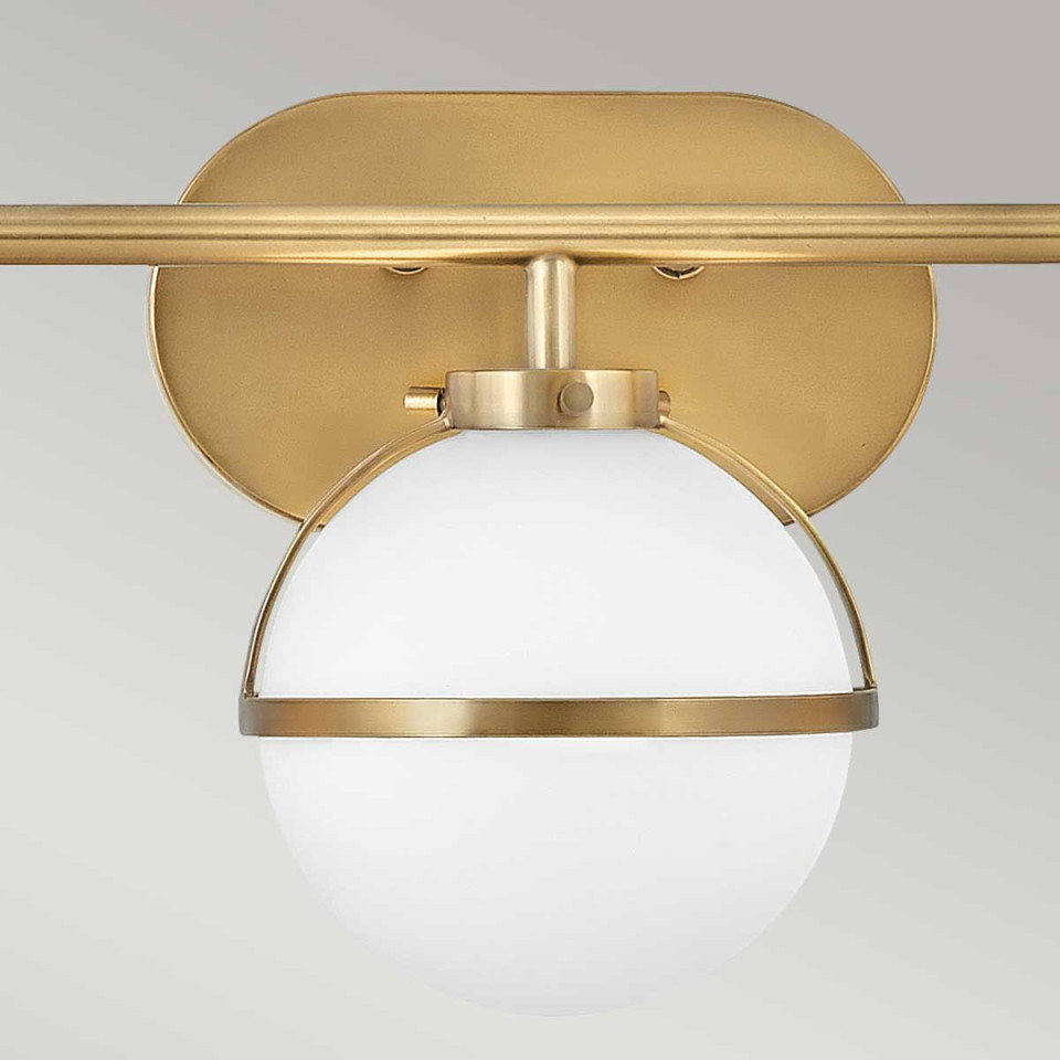 Hollis 3 Wall Lamp Brass/White 23cm IP44 Elstead Lighting Hollis 3 Wall Lamp Brass/White 23cm IP44