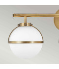 Hollis 3 Wall Lamp Brass/White 23cm IP44 Elstead Lighting Hollis 3 Wall Lamp Brass/White 23cm IP44
