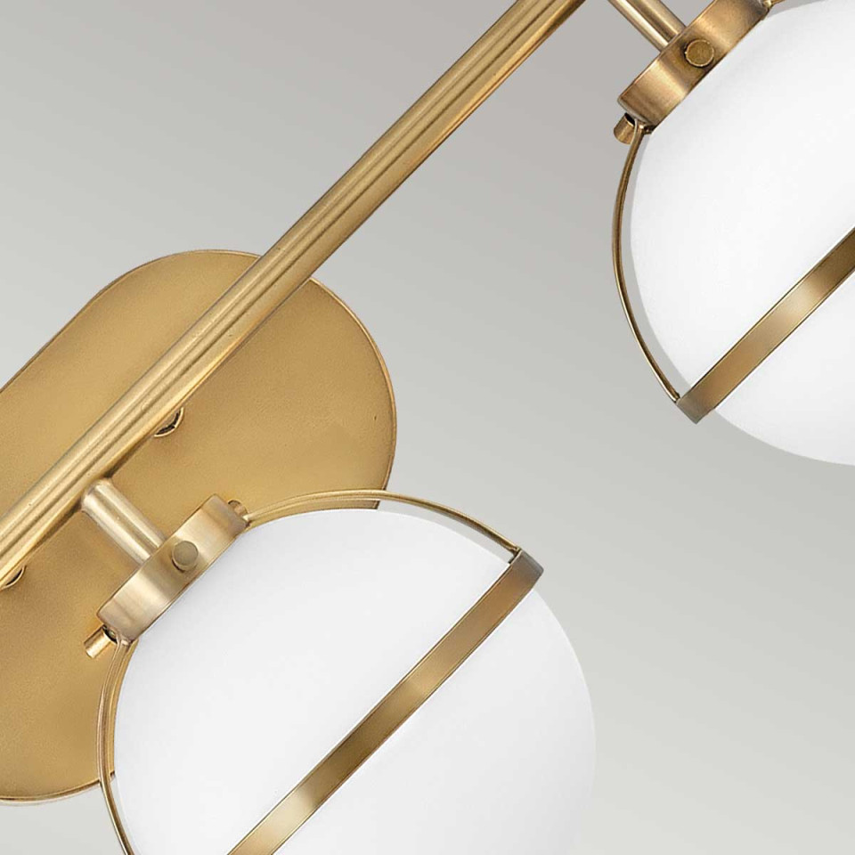 Hollis 3 Wall Lamp Brass/White 23cm IP44 Elstead Lighting Hollis 3 Wall Lamp Brass/White 23cm IP44