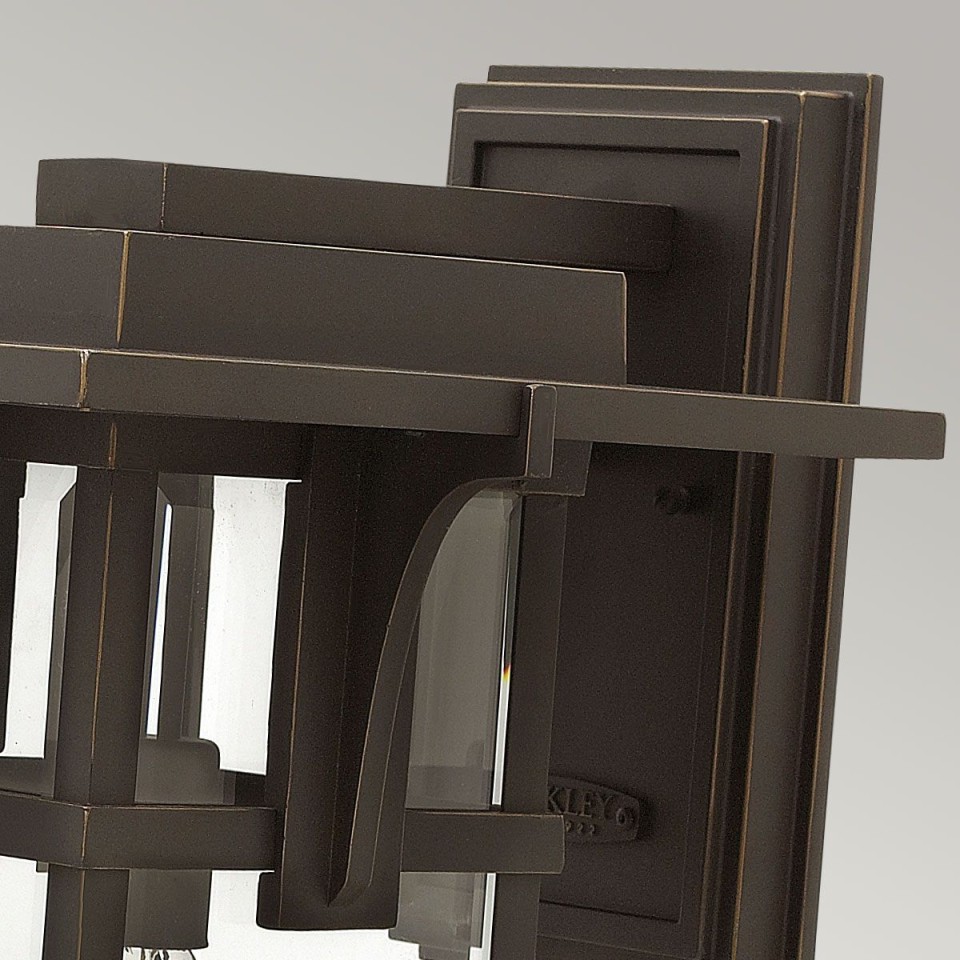 Manhattan 1-Lt stor utomhus vägglampa brons/klar 47 cm IP44