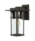 Manhattan 1-Lt Medium Outdoor Wall Light Bronze/Clear 38.1cm IP44