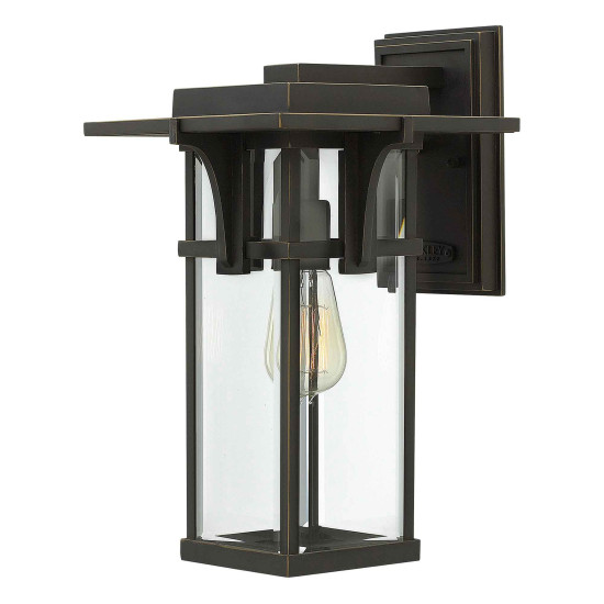 Manhattan 1-Lt Medium Outdoor Wall Light Bronze/Clear 38.1cm IP44 Manhattan 1-Lt Medium Outdoor Wall Light Bronze/Clear 38.1cm IP44