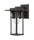 Manhattan 1-Lt Small Outdoor Wall Light Bronze/Clear 29.8cm IP44