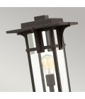 Manhattan 1-Lt Outdoor Pedestal Light Bronze/Clear 49cm IP44