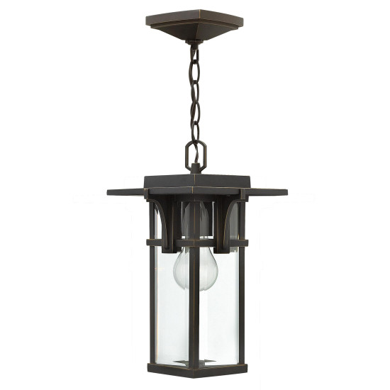 Manhattan 1-Lt utomhus taklampa brons/klarglas 18,4cm IP23 Manhattan 1-Lt utomhus taklampa brons/klarglas 18,4cm IP23