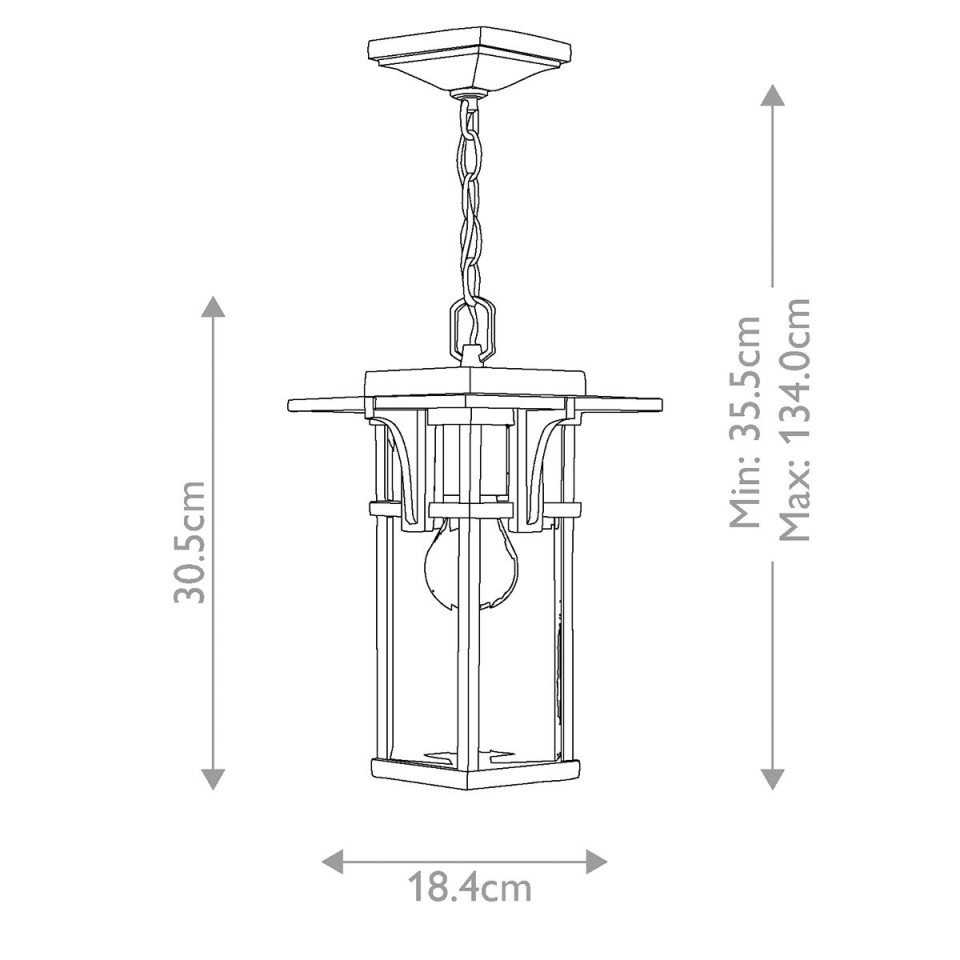 Manhattan 1-Lt Outdoor Ceiling Light Bronze/Clear 18.4cm IP23